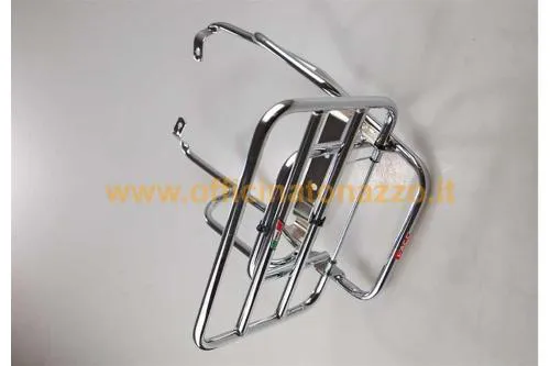 Portapacchi posteriore FACO 0802/C cromato con ribaltina da 36 x 25 cm, per Vespa PK 50 e 125 nelle versioni compatibili.