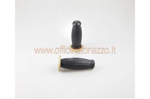 Coppia manopole Ø 21mm nere mod. Superflex per Vespa e Lambretta