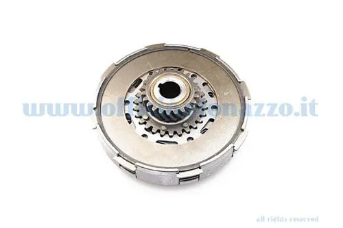 Frizione completa Ferodo per Vespa 200 con 7 molle, 3 dischi e pignone elicoidale Z23 per primaria Z65. Tipo tradizionale precedente alla Cosa 2.