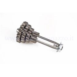 Cluster DRT a01863 per Ape 50 a quattro marce: dentatura 10-15-21-23, prima lunga Z10 e quarta corta. Verificare gli ingranaggi originali.