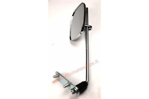 Specchietto FAR 7300 rettangolare cromato per Vespa, asta regolabile da circa 30 cm e staffa inclusa. Montaggio destro o sinistro.