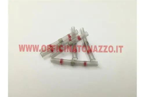 Connettore elettrico termorestringente con anello di saldatura, diametro interno 2,7 mm e lunghezza 40 mm, per giunzioni isolate in linea.