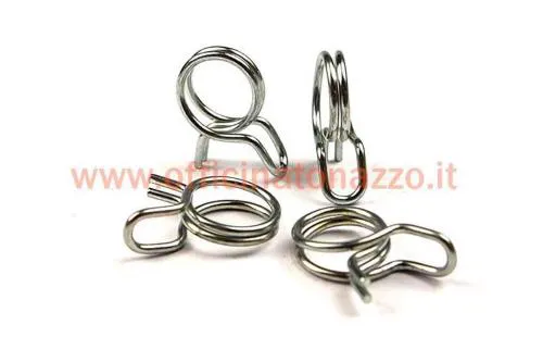 Molletta stringitubo zincata Ø 8,7 mm per il tubo olio del miscelatore Vespa. Ricambio singolo distinto dalle fascette del tubo benzina.