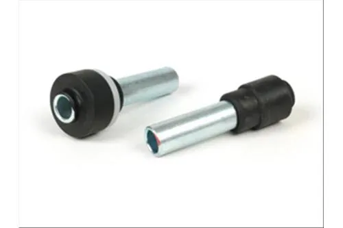 Coppia silent block motore BGM PRO BGM7951 per Vespa Largeframe e PX 80-150: gomma e metallo, durezza asimmetrica, lunghezza 105 mm.