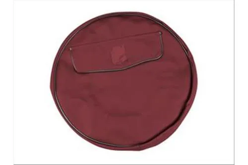 Cubierta de rueda de repuesto en similcuero color rojo oscuro con escudo para ruedas de 8"