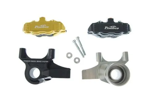Pinza de freno radial Pinasco para Vespa PK / PX con 4 pistones Negro - Plata