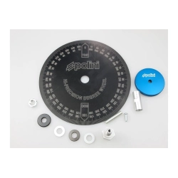Disco Polini 173.0003 in alluminio anodizzato, diametro 220 mm, per anticipo e fasatura 2T/4T, con adattatori M8, M10 e M12.