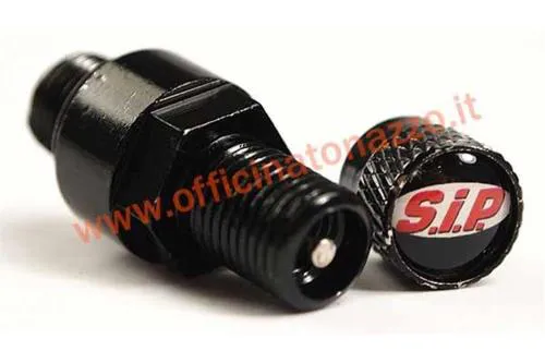 Válvula SIP para llantas SIP (tubeless), para Vespa/Lambretta, l=30 mm, metal, negro, atornillable