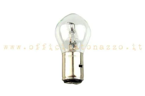 Lampada sferica biluce 6 V 35/35 W con attacco BA20d da 20 mm per anabbagliante e abbagliante delle Vespa con impianto compatibile.