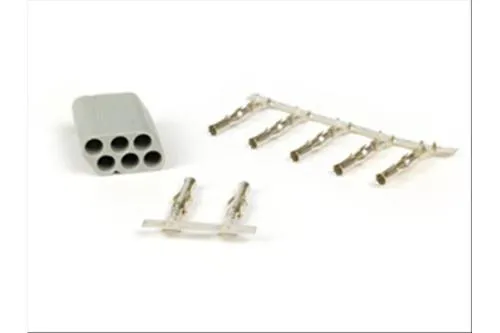 Conector Faston para cableado del sistema eléctrico -BGM PRO, 6 vías- Vespa, Piaggio, Gilera - macho