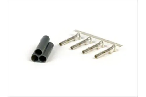 Connettore maschio BGM PRO BGM660A3MPL a 3 vie asimmetriche per cablaggi Vespa, Piaggio e Gilera. Verificare sagoma, pin e terminali.