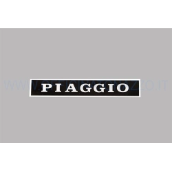 Targhetta adesiva originale Piaggio 181326, fondo nero, circa 131 x 21 mm, per selle biposto Vespa P, PX e PE delle prime serie.
