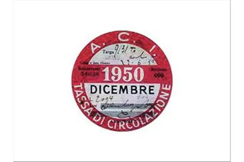 Adesivo Vespa tassa di circolazione 1950