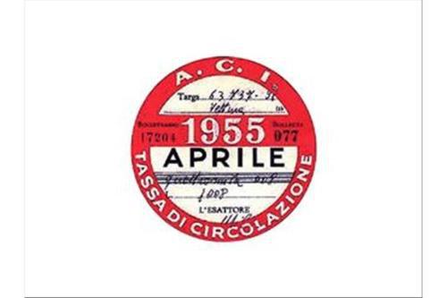 Adesivo Vespa tassa di circolazione 1955