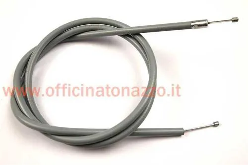 Cavo gas RMS 163597290 dal ripartitore al carburatore per Ape 50: cavo 900 mm, guaina 840 mm, acciaio zincato, rif. Piaggio 567103.