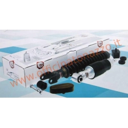 Kit Carbone tipo originale per Vespa Primavera ed ET3: ammortizzatore anteriore nero, posteriore fosfatato, tamponi e supporti inclusi.