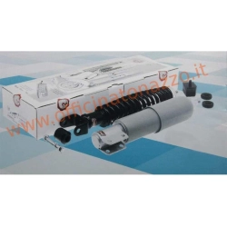 Kit Carbone 10722-KT per Vespa PX, PE e Arcobaleno 125, 150 e 200: ammortizzatore anteriore grigio e posteriore nero con supporti.