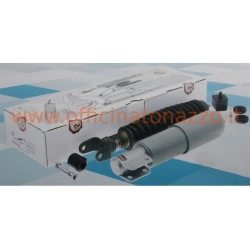 Coppia Carbone 10720-KT per Vespa PX e PE 125, 150 e 200: anteriore grigio con tamponi, posteriore fosfatato con supporti e bullone.