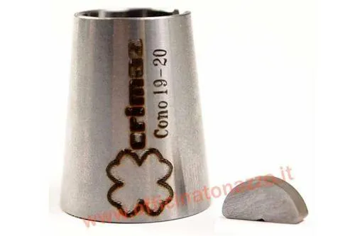 Adattatore Crimaz DC2121-CONO in acciaio bonificato per volano PK cono 20 su albero ET3 cono 19, con chiavetta rialzata in C70 temprato.