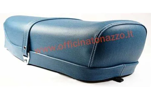 Blue jeans spring-loaded two-seater saddle for Vespa 50 - Primavera - ET3 (without lock)