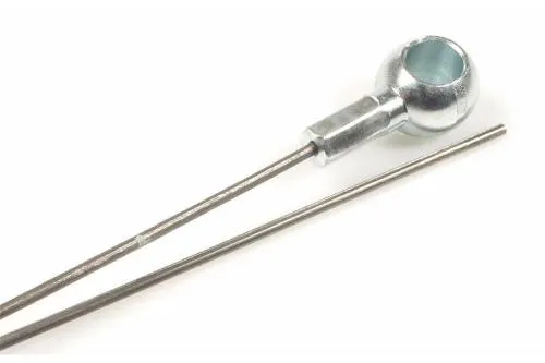 Cavo avviamento Piaggio 118716 con guaina e occhiello per Ape compatibili. Cavo 1450 mm, guaina 1180 mm e diametri 2,2/7,5 mm.