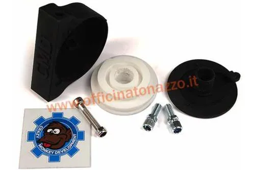 Puleggia esterna gas rapido CMD Mystic Nautilus N1 CMD-MN0010 da 50 mm, in nylon tecnico PA12 con corpo nero e rullo bianco, per comandi acceleratore a cavo compatibili.