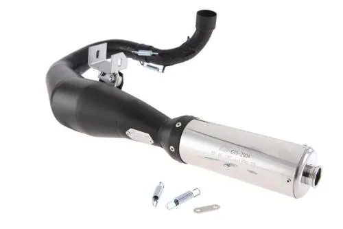 Espansione SIP Performance EVO 22020000 in acciaio nero con silenziatore inox, uscita sinistra, per Vespa 200 Rally, P200E, PX200 e Cosa 1.