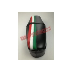 Sella biposto a molle colore nero con serratura e bandiera tricolore Vespa 50 - Primavera - ET3