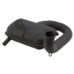Marmitta box SIP ROAD 2.0 per Vespa VNA, VNB, GT, GTR, Super, VBA, VBB, GL, Sprint e T4. Acciaio nero e collettore maggiorato.