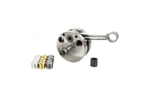 Albero motore Pinasco Racing 26081951 a spalle piene per carter Pinasco Vespa Smallframe, corsa 51 mm, biella 97 mm e cono 20 mm.