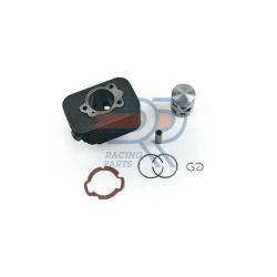 DR Evolution KT00067 63 cc per Piaggio Ciao, Si, Bravo e Boxer: ghisa Ø43, spinotto 10 mm, 6 travasi, pistone bifascia e guarnizioni.