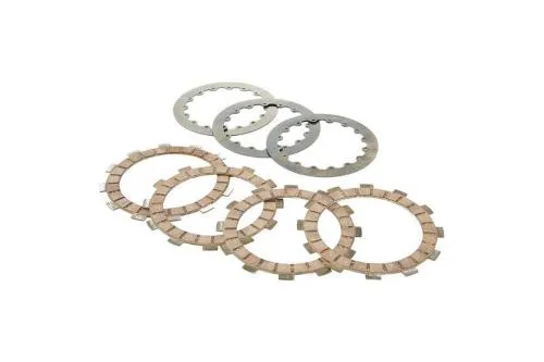 Kit Crimaz Sport per frizione CMX: quattro dischi in sughero da 2,3 mm e tre separatori metallici da 1,5 mm, diametro 116,5 mm.