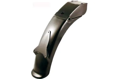 Parafango posteriore RMS 142680120 in plastica nera con portatarga per Piaggio Si. Riferimenti equivalenti Piaggio 924800 e 267652.