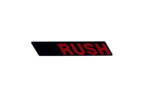 Targhetta adesiva bauletto " RUSH " per Vespa PK 50XL Rush.