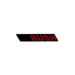 Targhetta adesiva bauletto " RUSH " per Vespa PK 50XL Rush.