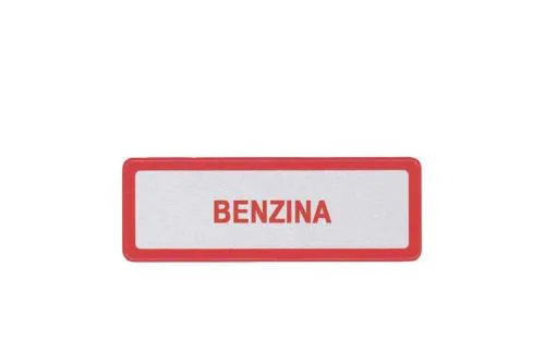 Vespa sticker "Benzina" (petrol) in red