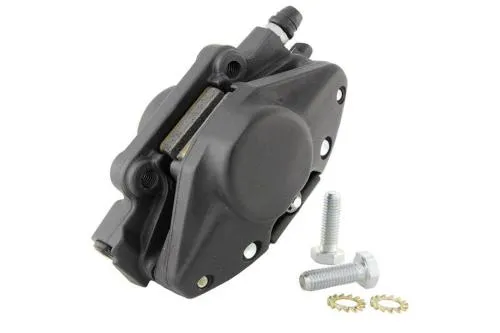Pinza Grimeca anteriore nera con due pistoncini da 30 mm per Vespa PX 125-200 E '98, MY e 2011 e impianti Grimeca compatibili.