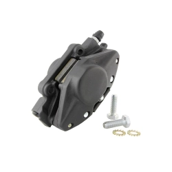 Pinza Grimeca anteriore nera con due pistoncini da 30 mm per Vespa PX 125-200 E '98, MY e 2011 e impianti Grimeca compatibili.