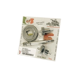 Kit CIF 10054-K per mozzo con variatore Piaggio Ciao, Si, Bravo e Boxer: alberino Z10, ruota Z37, doppio Z10-Z29 e ozioso Z23.