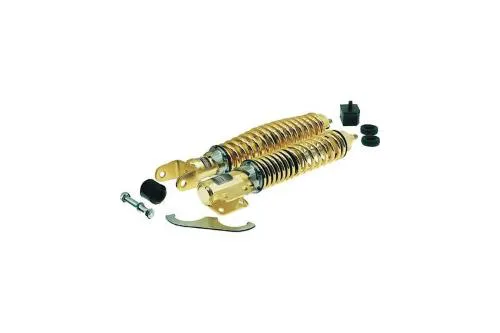 Pair of front and rear shock absorbers in gold for Vespa PX- PE - PX PE ARCOBALENO - PX 125-150-200