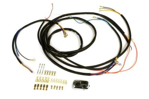 Kit cablaggio BGM PRO 9077011 con devioluci per convertire Vespa Smallframe e Largeframe compatibili ad accensione elettronica 12 V AC.