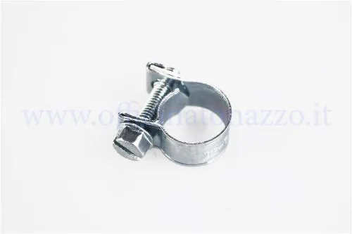 Fascetta RMS 121859000 da 8-10 mm per tubo benzina Vespa e impianti compatibili. Finitura zincata e serraggio a dado.