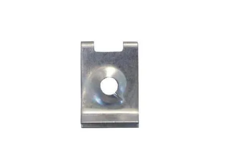 Dado rapido a clip Würth 50011362 per vite 4,2 mm e lamiera 0,5-1,7 mm. Acciaio per molle CK67 zincato, formato 16,5 × 11 mm.