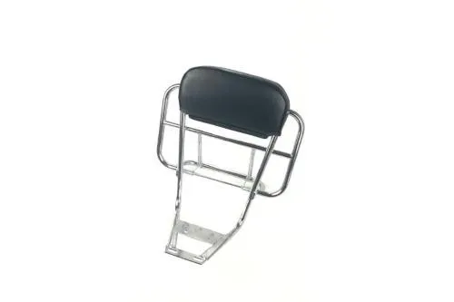 Portapacchi posteriore cromato con schienale per Vespa GT, GTR, Sprint, GL, Super, TS, VNB4T-VNB6T, VBA, VBB e PX.
