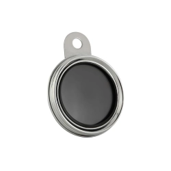 Porta matrícula redondo estilo antiguo para guardabarros, acero inoxidable pulido, Ø 80 mm