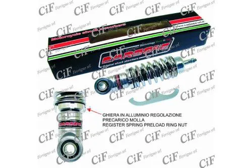 Ammortizzatore anteriore CARBONE HI TECH CROMATO regolabile per Vespa 50 - ET3 - Primavera - PK50S