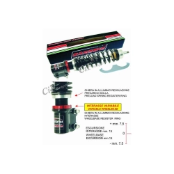 Carbone HiTech 6022.003/HN anteriore nero per Vespa PX, T5 e LML Star: doppio effetto, precarico e interasse regolabile 315-330 mm.