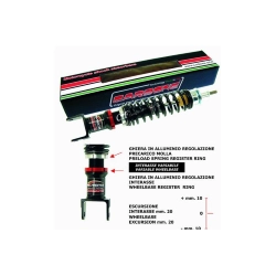 Ammortizzatore posteriore regolabile CARBONE HI TECH NERO per Vespa PK
