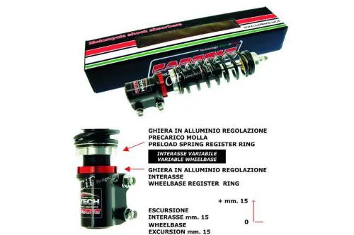 Ammortizzatore anteriore CARBONE HI TECH NERO per Vespa PK