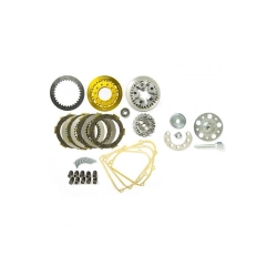 Shot Clutch Pinasco 26090552 per Vespa Smallframe: 10 molle, 4 dischi guarniti, 3 infradischi e utensile specifico di montaggio incluso.